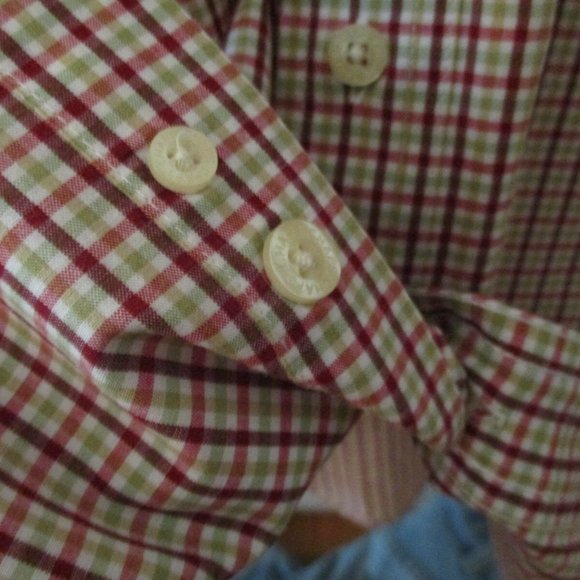 Chaps Long Sleeve Oxford Shirt sz L Red Plaid Button Down - Picture 10 of 10